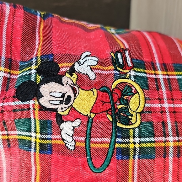 Vintage Disney Store Plaid Mickey & Minnie Mouse Hoola Hoop Small Handbag - Picture 4 of 17